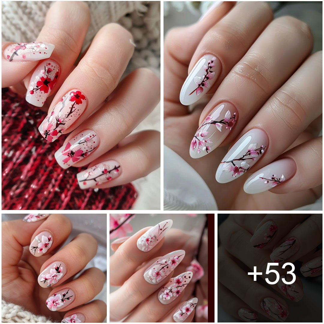 25 Beautiful Cherry Blossom Nail Designs